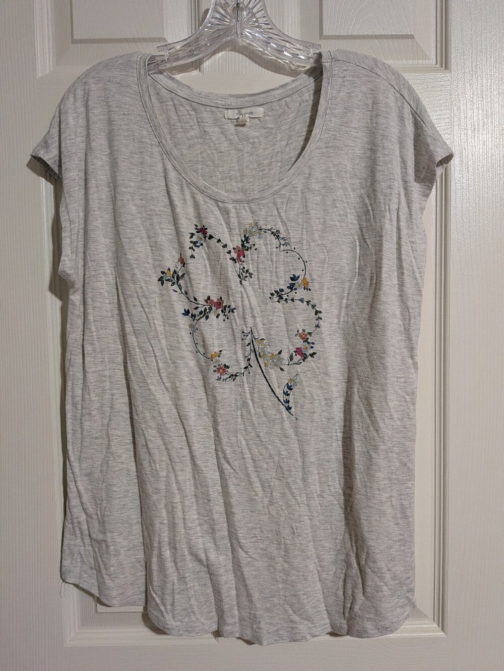 Maurices Large Lucky Four Leaf Clover Floral Tee